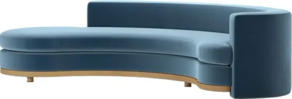 Jenson Curved Sectional Chaise, Performance Velvet