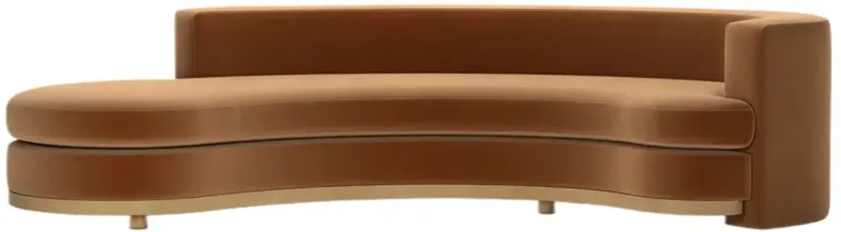 Jenson Curved Sectional Chaise, Performance Velvet