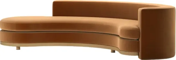 Jenson Curved Sectional Chaise, Performance Velvet