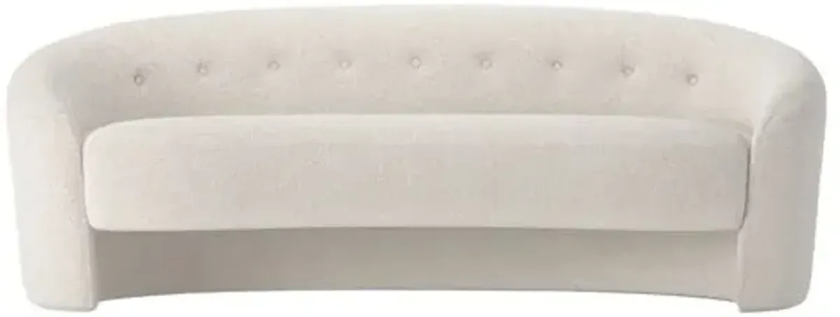The Button Crescent Sofa - Ivory Boucle
