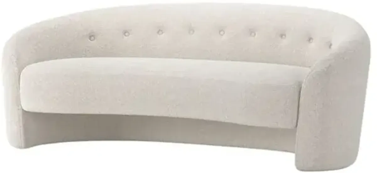 The Button Crescent Sofa - Ivory Boucle