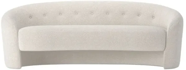 The Button Crescent Sofa, Ivory Boucle