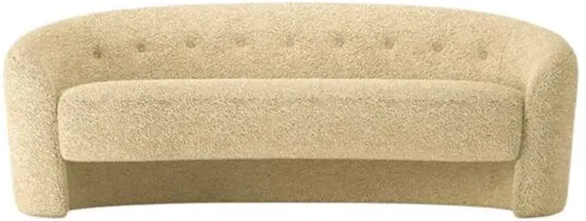The Button Crescent Sofa - Faux Shearling