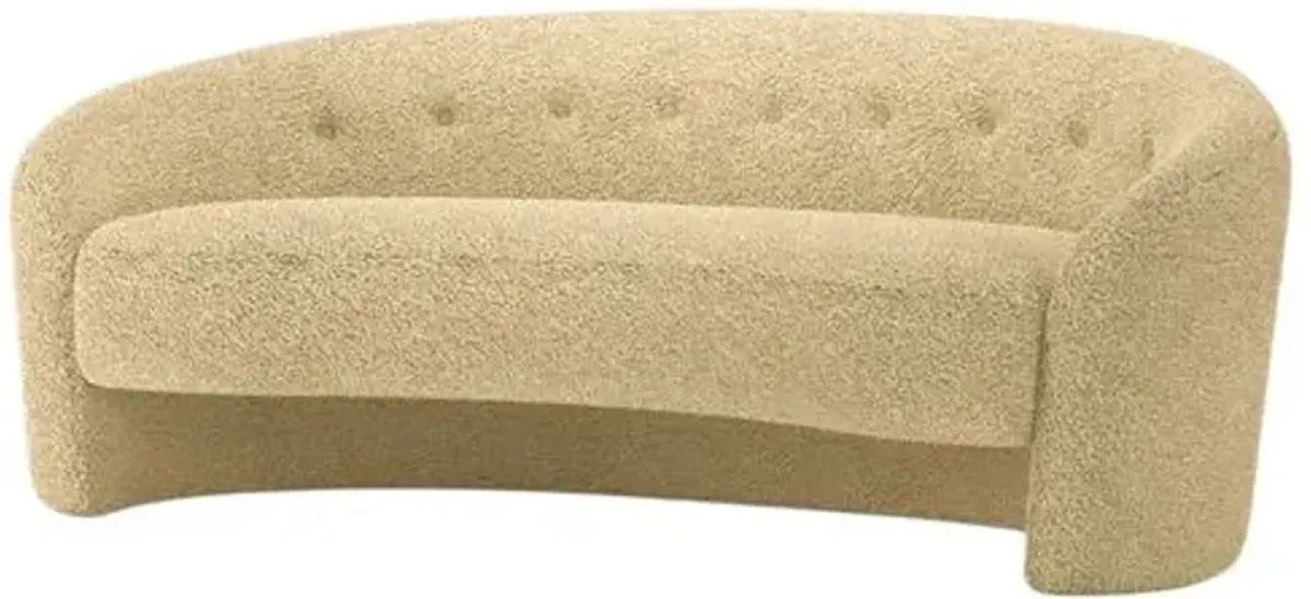 The Button Crescent Sofa - Faux Shearling