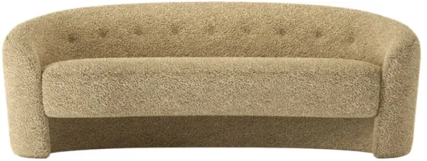 The Button Crescent Sofa, Faux Shearling