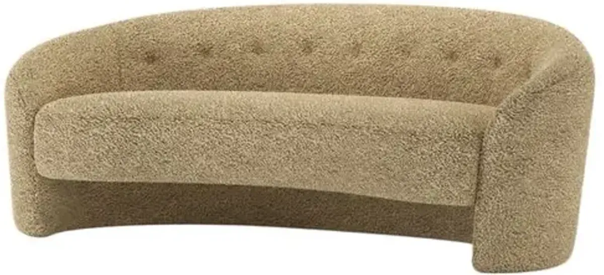 The Button Crescent Sofa - Faux Shearling