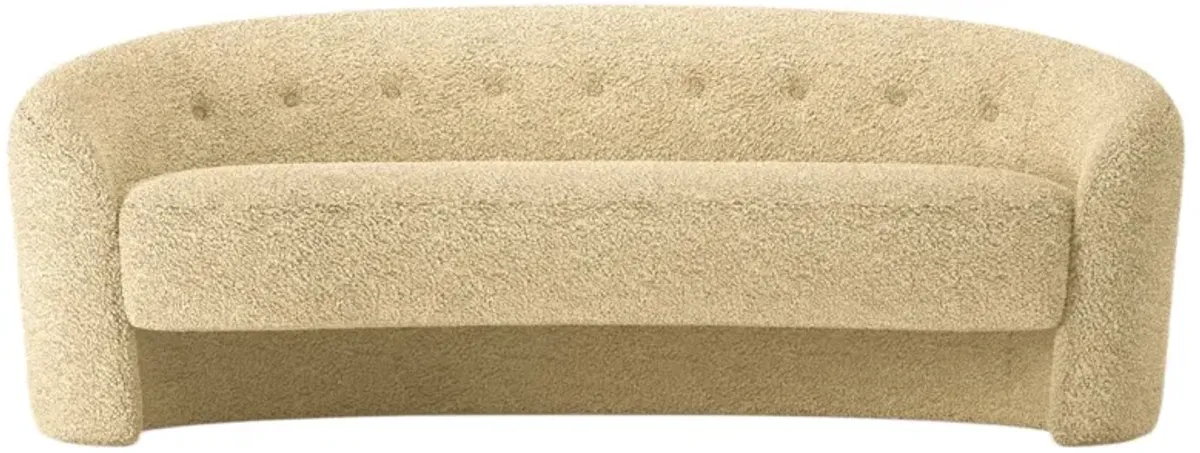 The Button Crescent Sofa, Faux Shearling