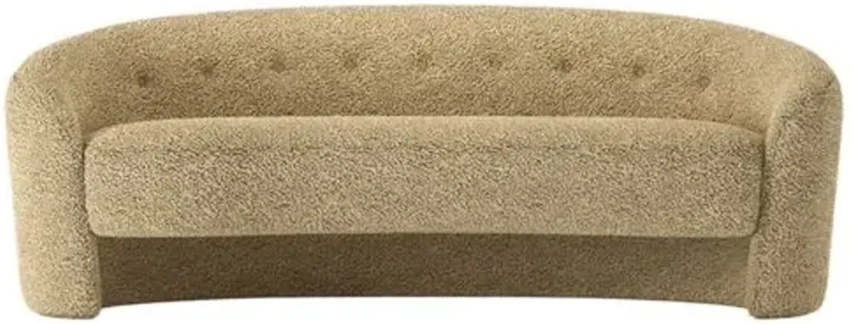 The Button Crescent Sofa - Faux Shearling