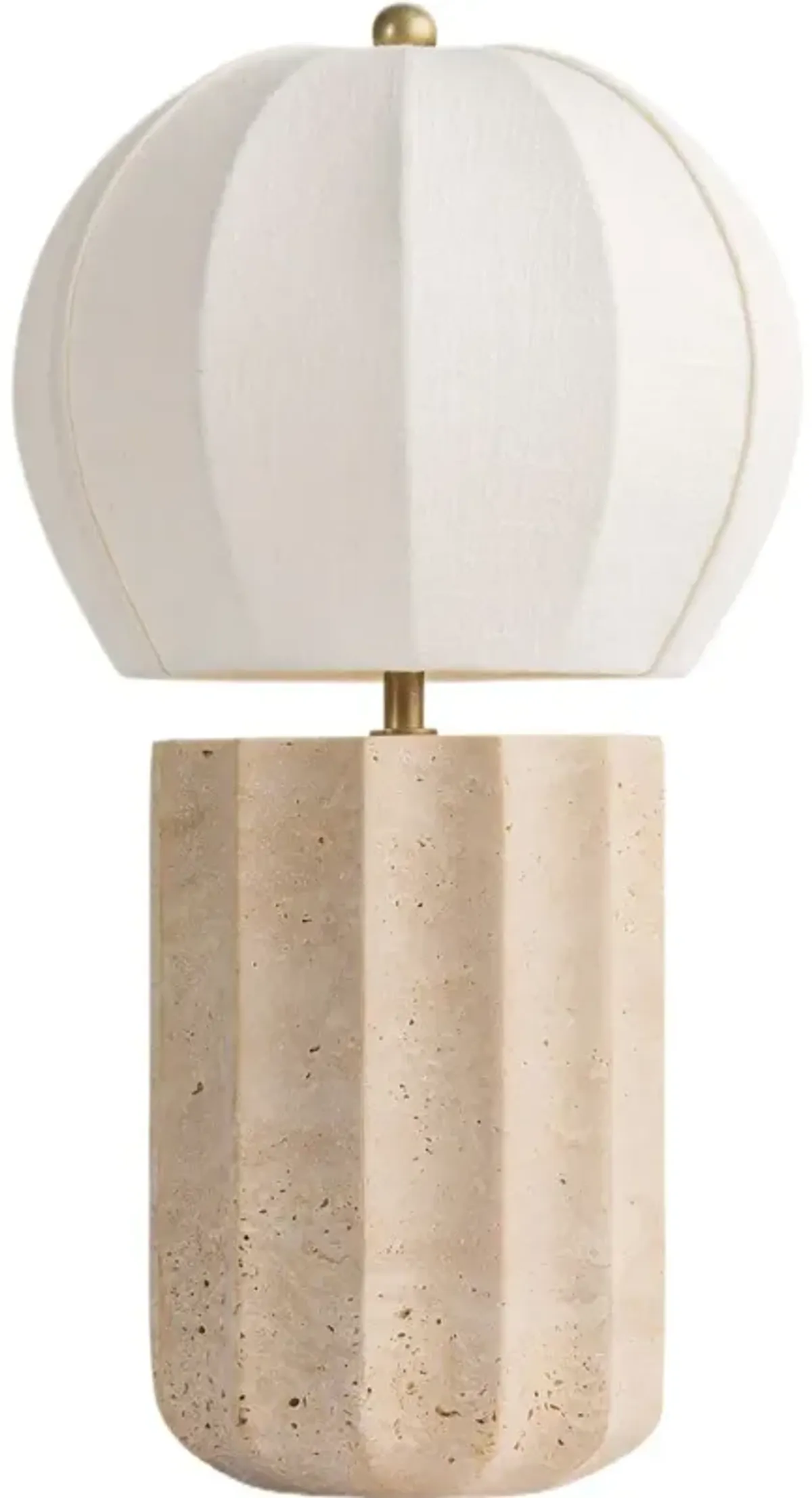Riviera Travertine Table Lamp - Natural - Brown