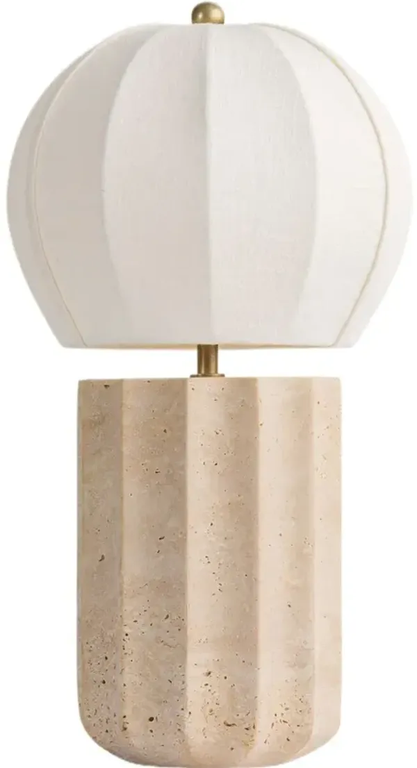 Riviera Travertine Table Lamp - Natural - Brown
