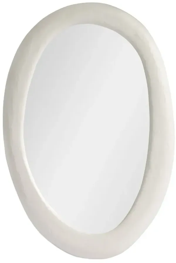 Simone Plaster Oval Wall Mirror, White