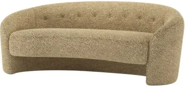 The Button Faux Shearling Sofa - Latte