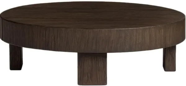 Coachbuilt 40" Round Reclaimed Elm Coffee Table, Brown