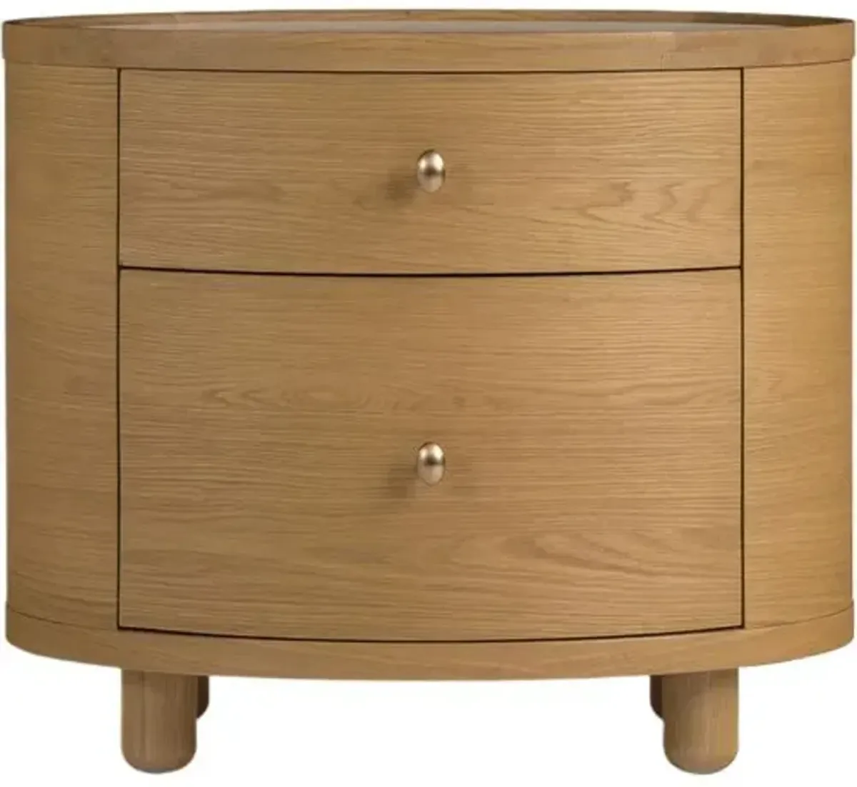 Laguna End Table/Nightstand with Travertine Top - Light Oak