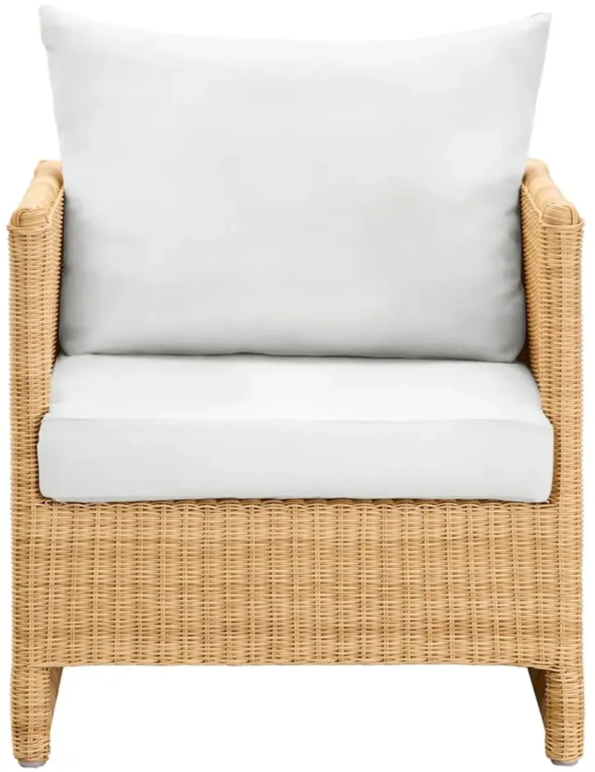 Molly Outdoor Rattan Lounge Chair - Natural/Tempotest Canvas White - Sika Design - Handcrafted