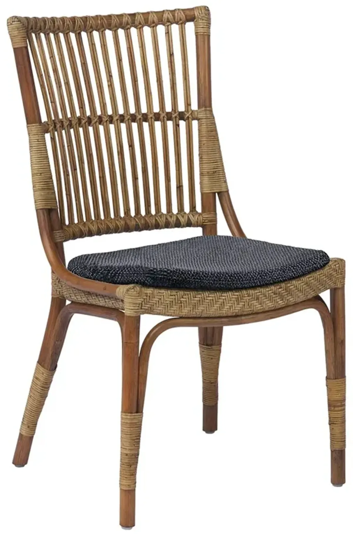 Piano Rattan Side Chair, Antique