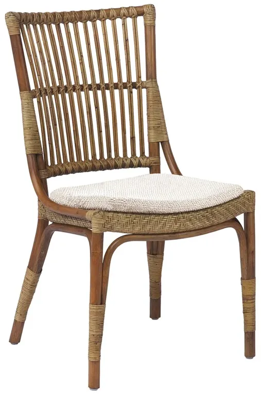 Piano Rattan Side Chair, Antique