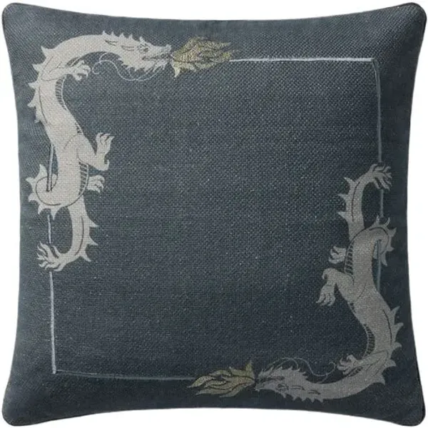 Dragon 18x18 Pillow - Blue - Brigette Romanek x Loloi