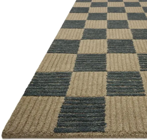 Madi Hand Tufted Rug, Taupe/Navy