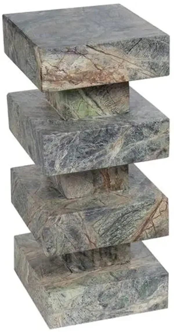 Charli Marble 8" Square Accent/Drink Table - Regina Andrew - Green
