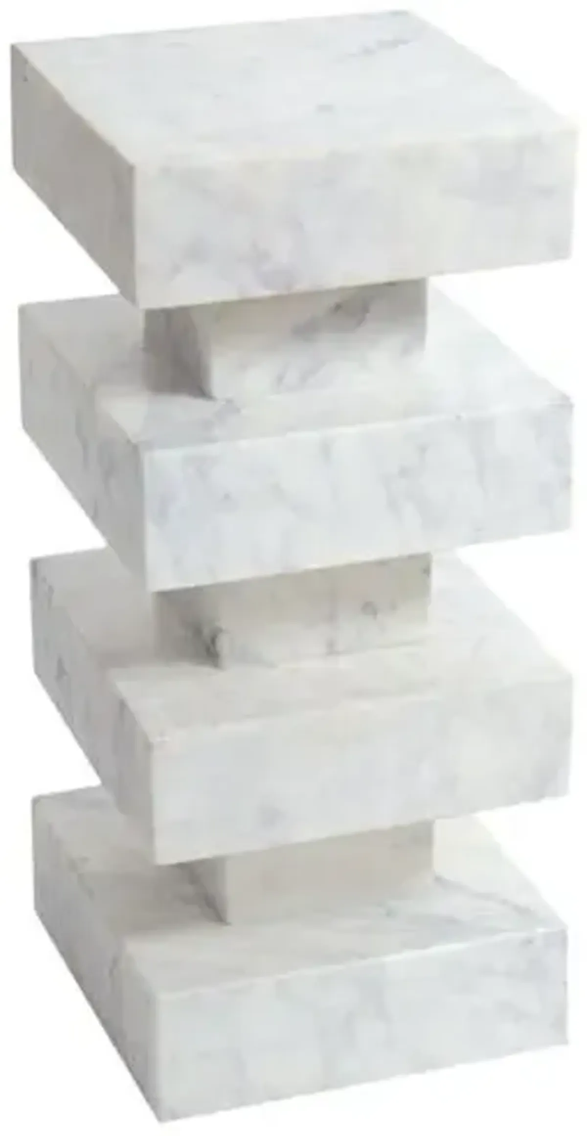 Charli Marble 8" Square Accent/Drink Table - Regina Andrew - White