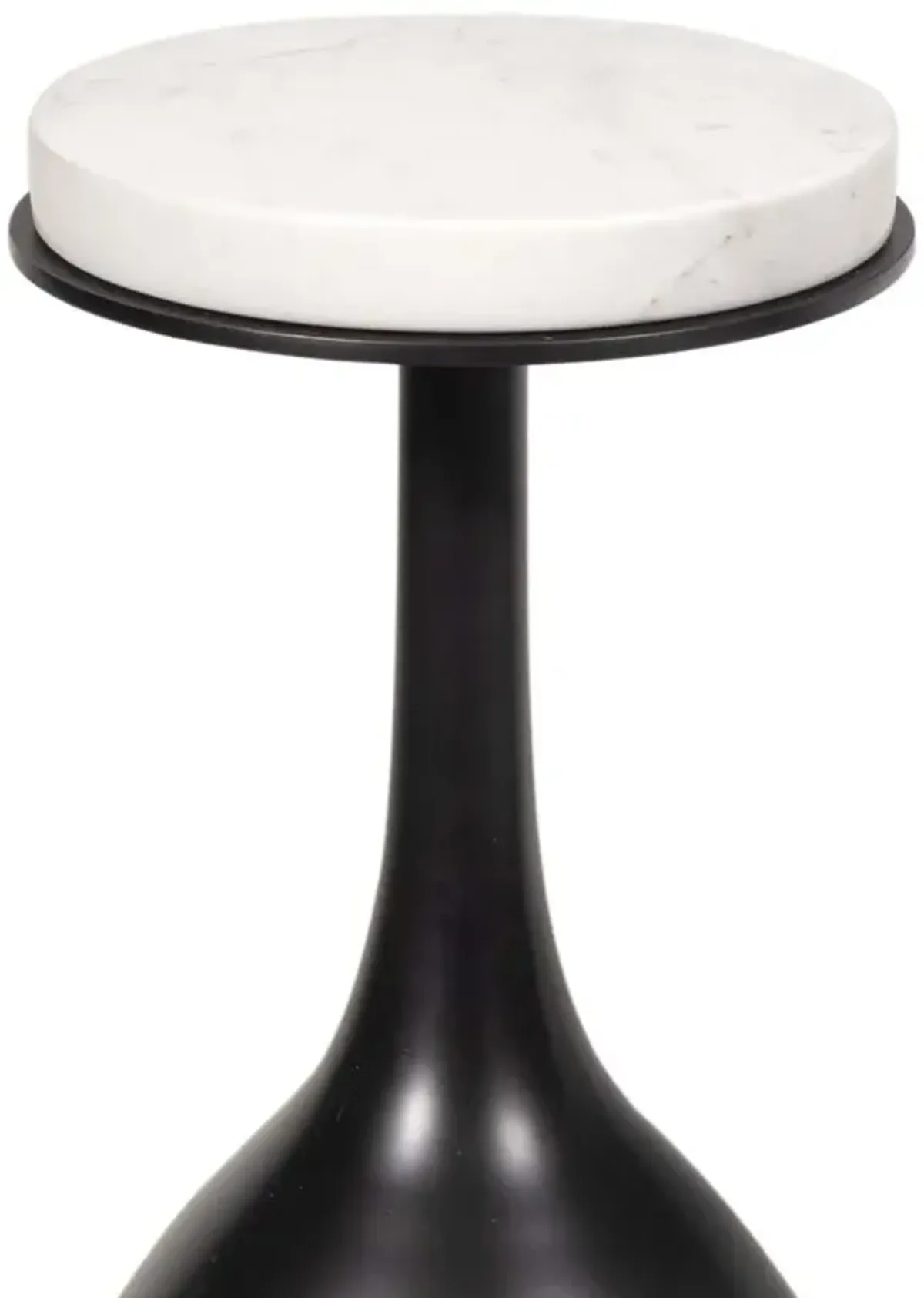 Logan 11" Round Marble Top Accent Table