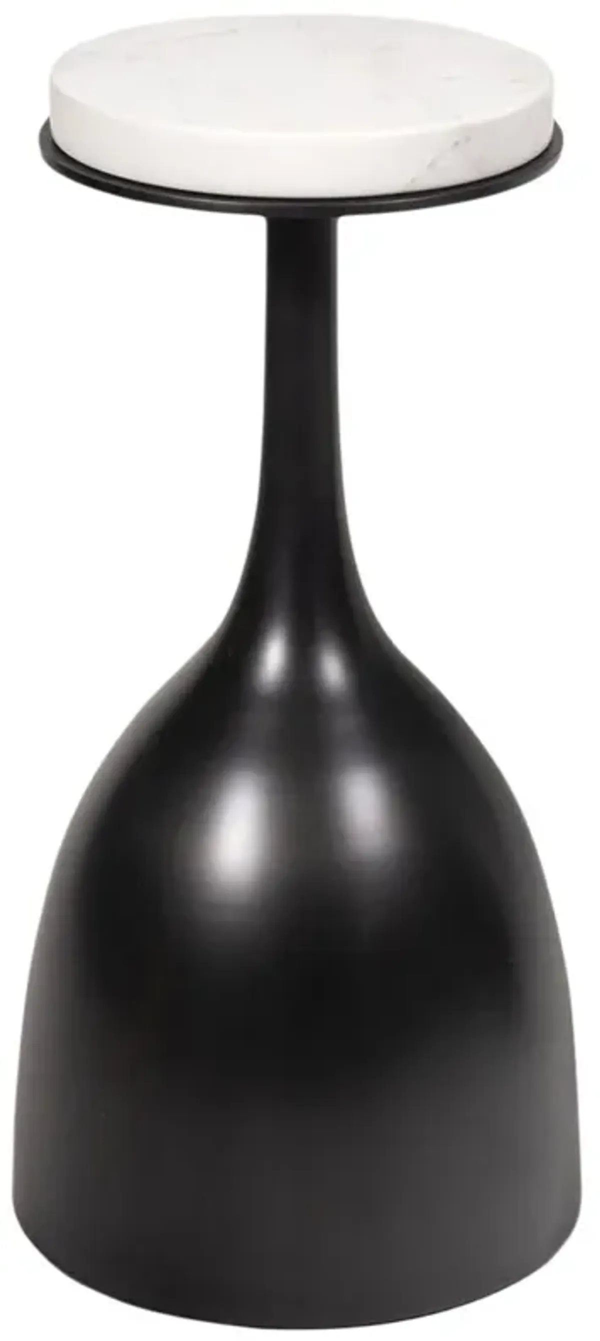 Logan 11" Round Marble Top Accent Table