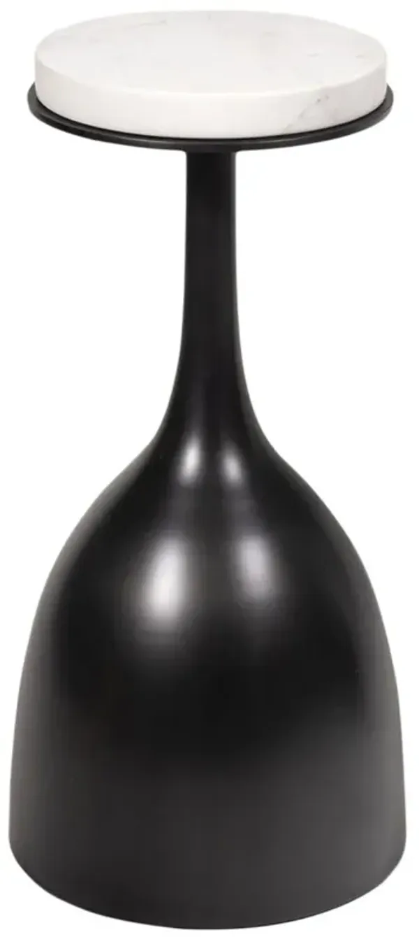 Logan 11" Round Marble Top Accent Table