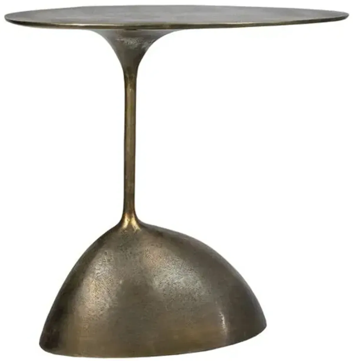 Rizzo Aluminum 24" Oval Accent Table - Regina Andrew - Gold - 13Lx23Hx24W in