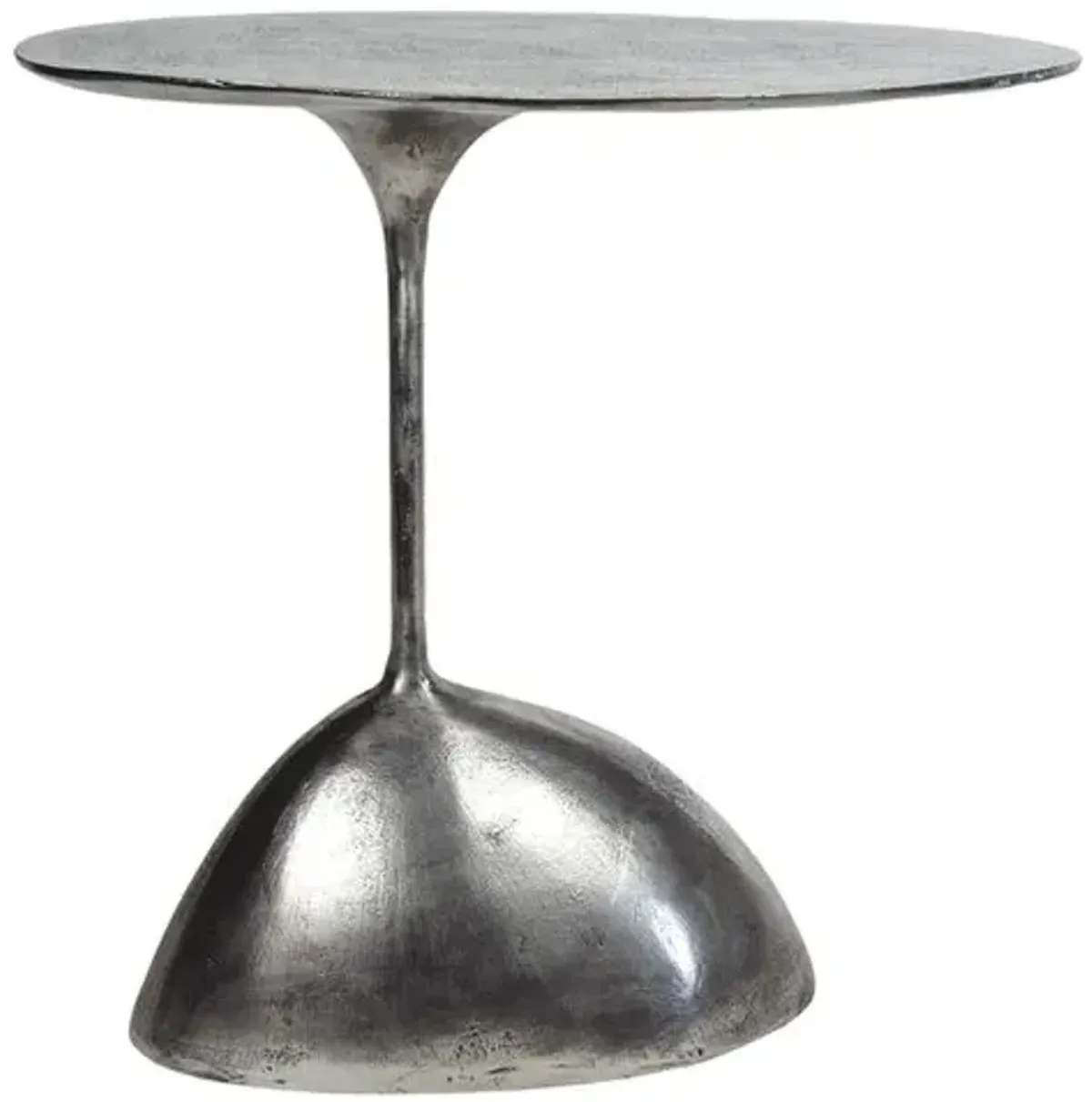 Rizzo Aluminum 24" Oval Accent Table - Regina Andrew - Silver - 13Lx23Hx24W in