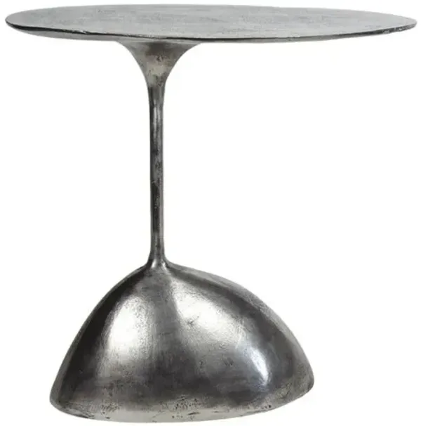 Rizzo Aluminum 24" Oval Accent Table - Regina Andrew - Silver - 13Lx23Hx24W in