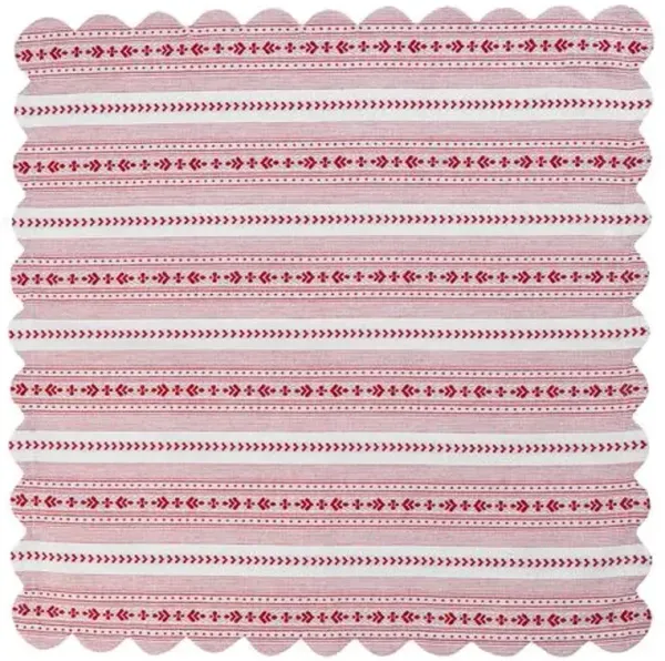 Villa Stripe 52" Square Tablecloth - Red - Juliska