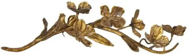 Dogwood Sprig Blossom Sculpture - Antique Gold - Regina Andrew