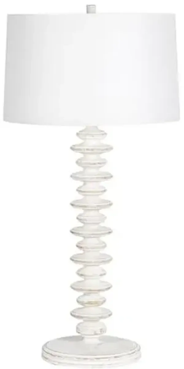 Fishbone Wood Buffet Lamp - White - Regina Andrew