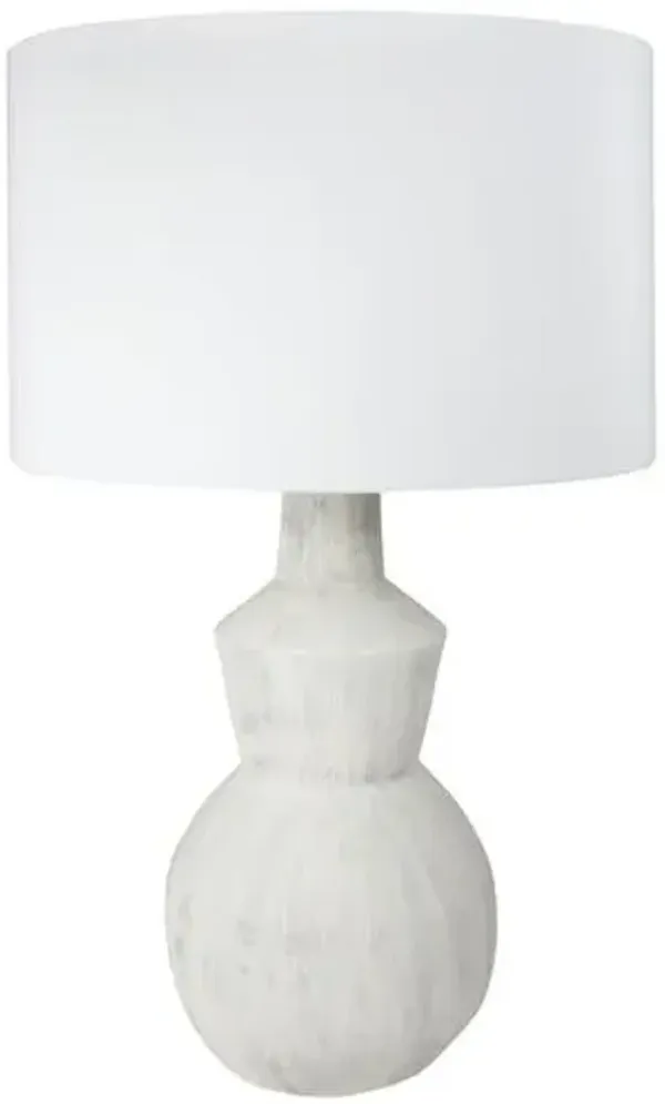 Rhonda Ceramic Table Lamp - Whitewash - Regina Andrew - Gray