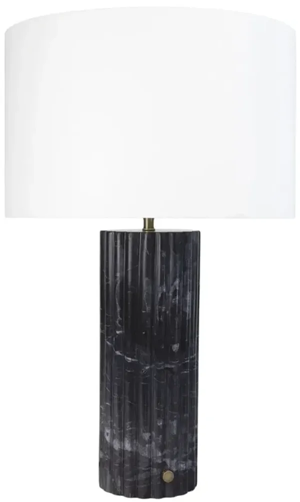Tambour Marble Table Lamp - Black - Regina Andrew