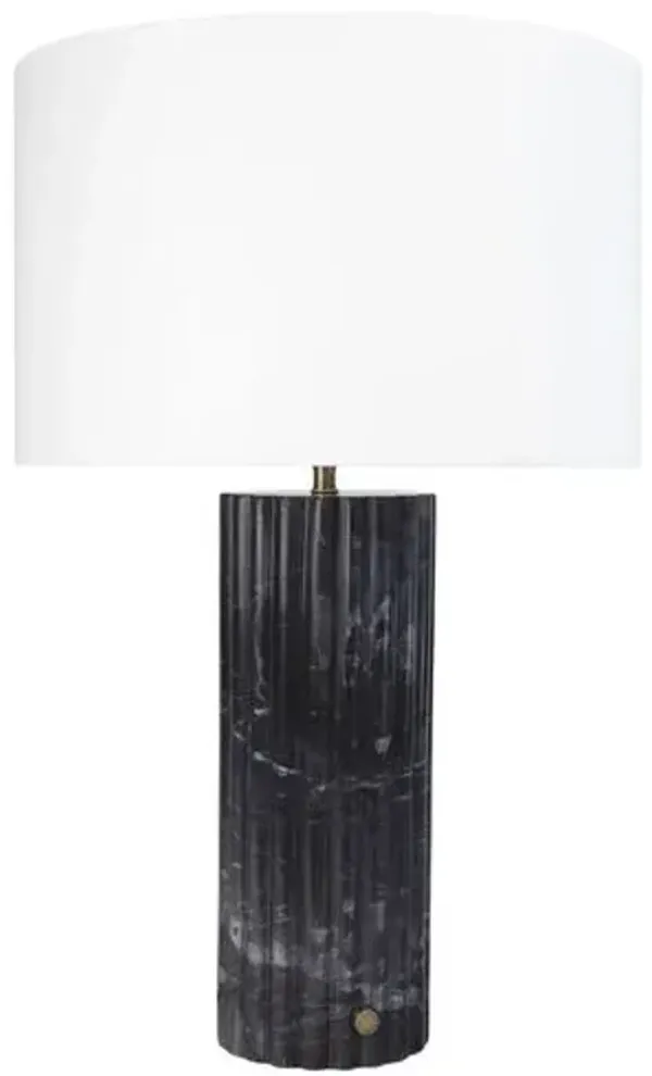 Tambour Marble Table Lamp - Black - Regina Andrew
