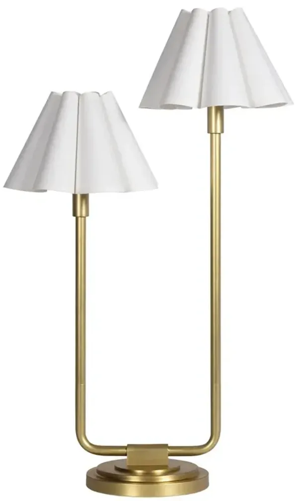 Polly Double Arm Table Lamp - Regina Andrew - White