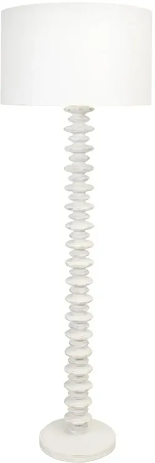 Fishbone Wood Floor Lamp - White - Regina Andrew