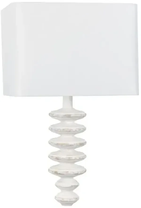 Fishbone Wood Wall Sconce - White - Regina Andrew