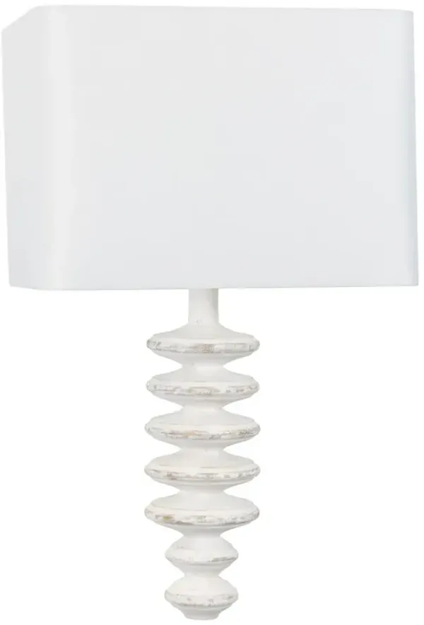 Fishbone Wood Wall Sconce - White - Regina Andrew