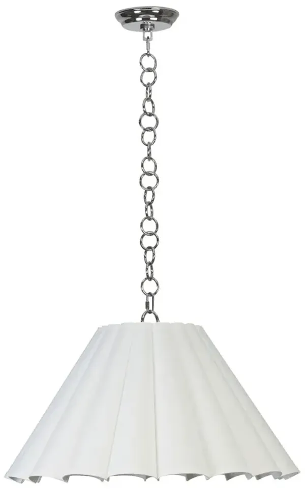 Allison 24" Scallop Linen Hanging Shade Pendant - Regina Andrew - White