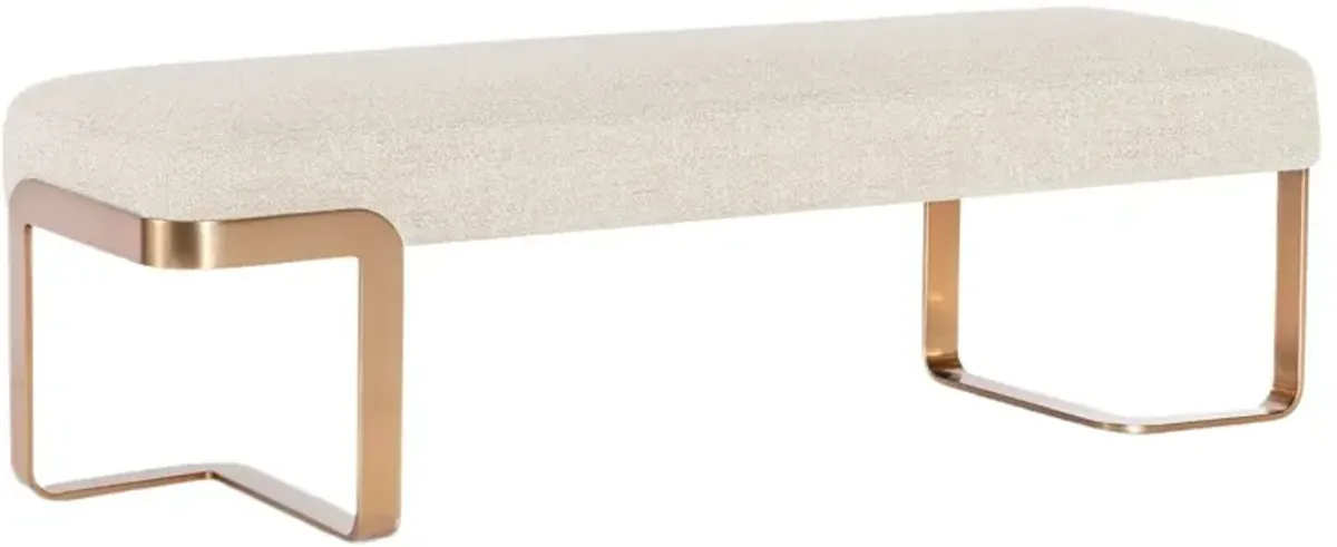 Eleana Linen End of Bed Bench, Beige