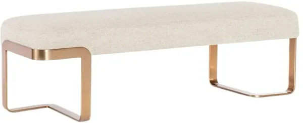 Eleana Linen End of Bed Bench, Beige