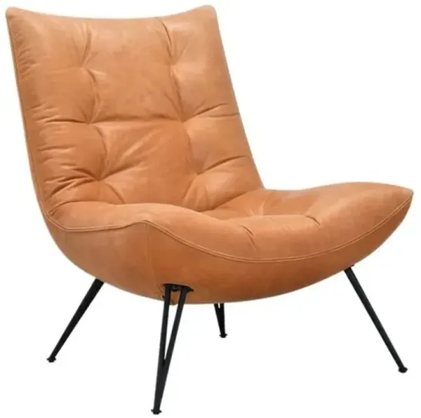 Kayne Leather Accent Chair - Brown - Hooker Furniture, Comfortable, Durable