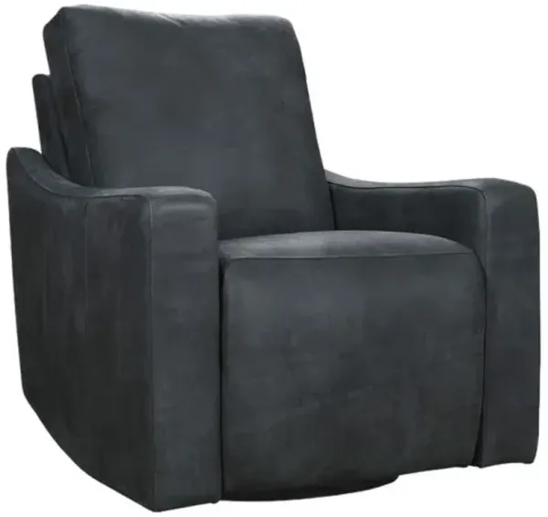 Lewis Leather Power Swivel Recliner - Black - Hooker Furniture
