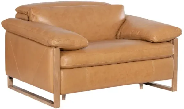 Jericho Leather Power Recliner with Power Headrest, Brown