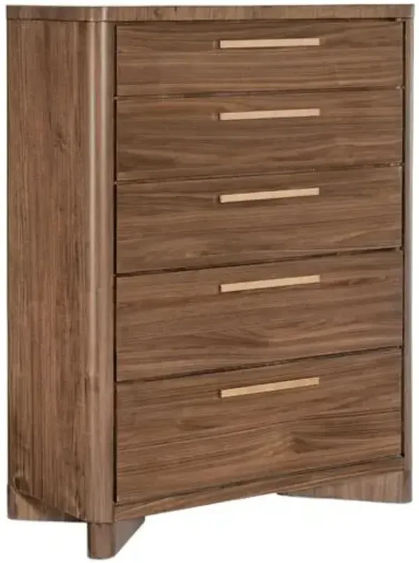 Eleana 5-Drawer Chest - Medium Wood - Hooker Furniture - Brown