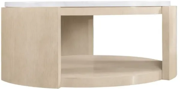 Westwood 42" Round Marble Top Cocktail Table, Limestone