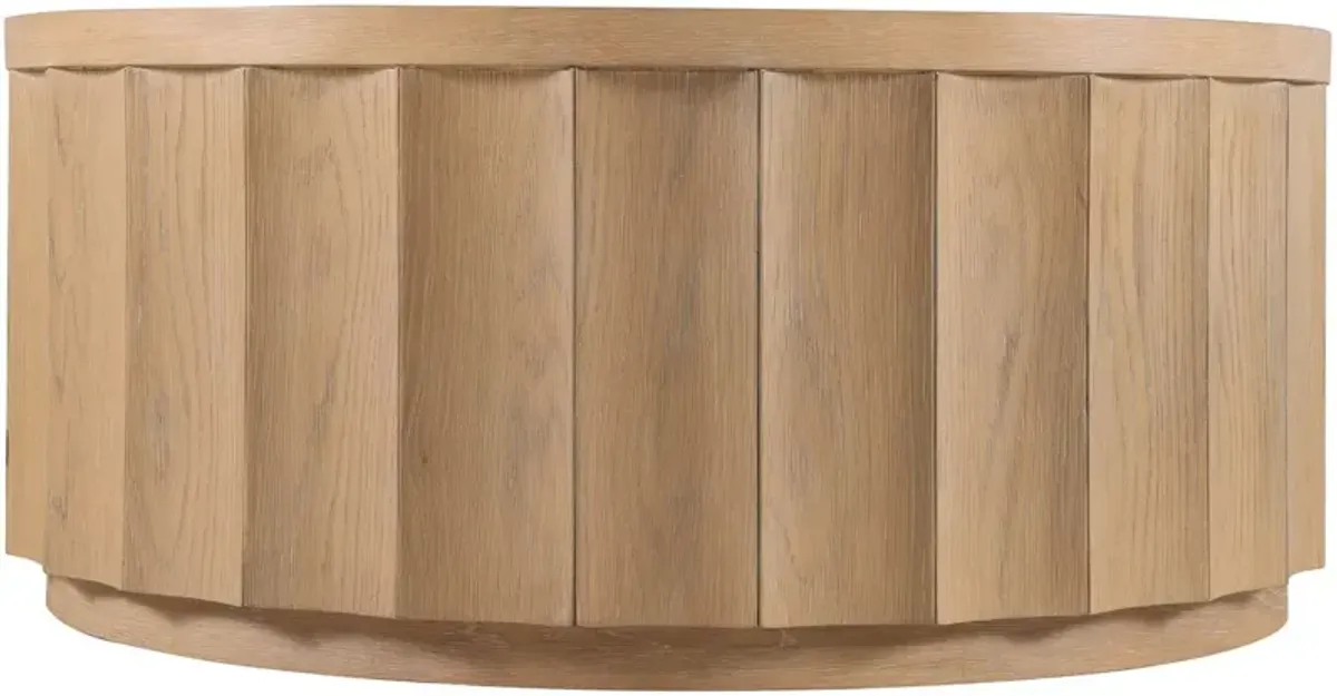 Commerce and Market Willow 40" Round Coffee Table, Light Wood